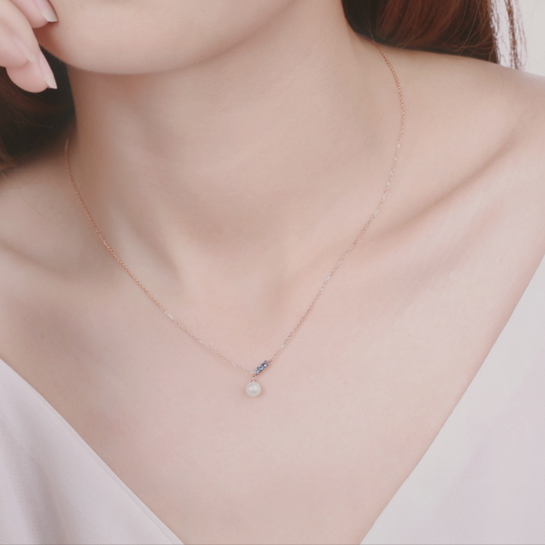 The Blush Saint - 14K Rose Gold Pearl Necklace - The Sonne Haus