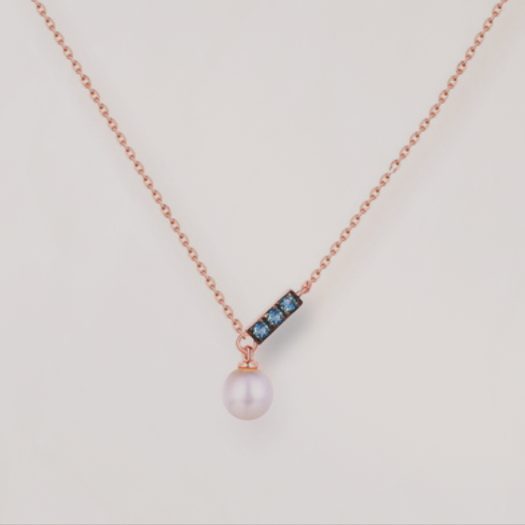 The Blush Saint - 14K Rose Gold Pearl Necklace - The Sonne Haus