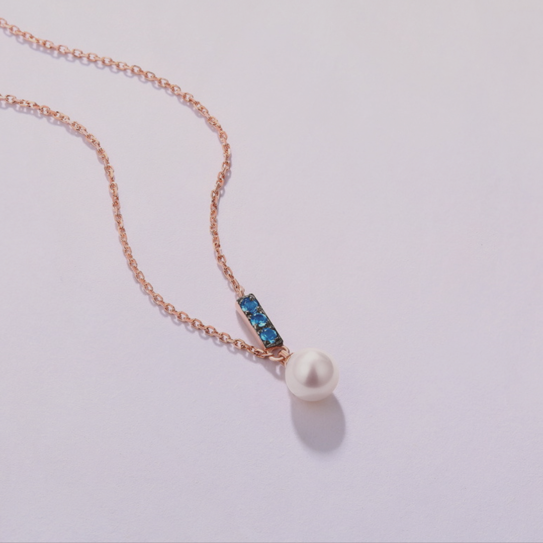 The Blush Saint - 14K Rose Gold Pearl Necklace - The Sonne Haus