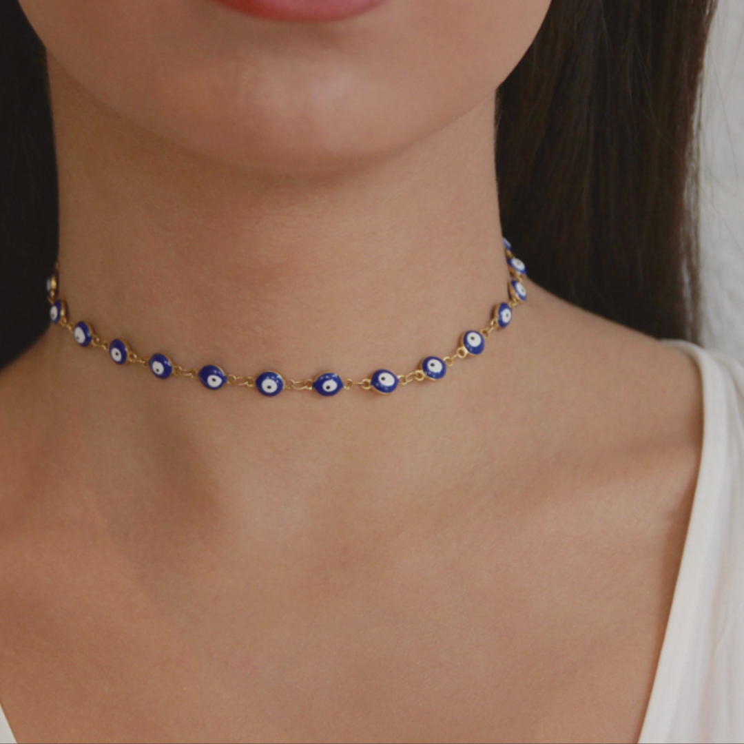The Gaze Choker - Dainty Evil Eye Necklace - The Sonne Haus