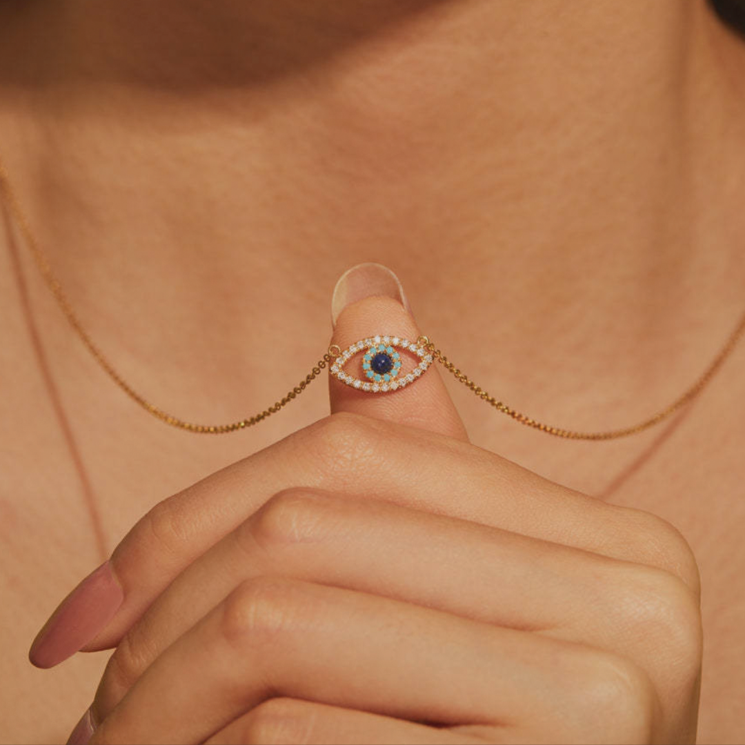 The Watchful Chain Evil Eye Necklace - The Sonne Haus