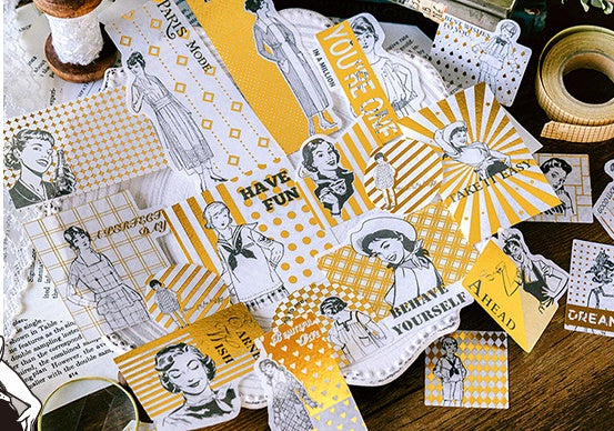 Momo Hot Stamping And Paper Large Sticker Pack Renaissance Series Handbook Album Diy Decorative Stickers 60 Pieces 8 Types