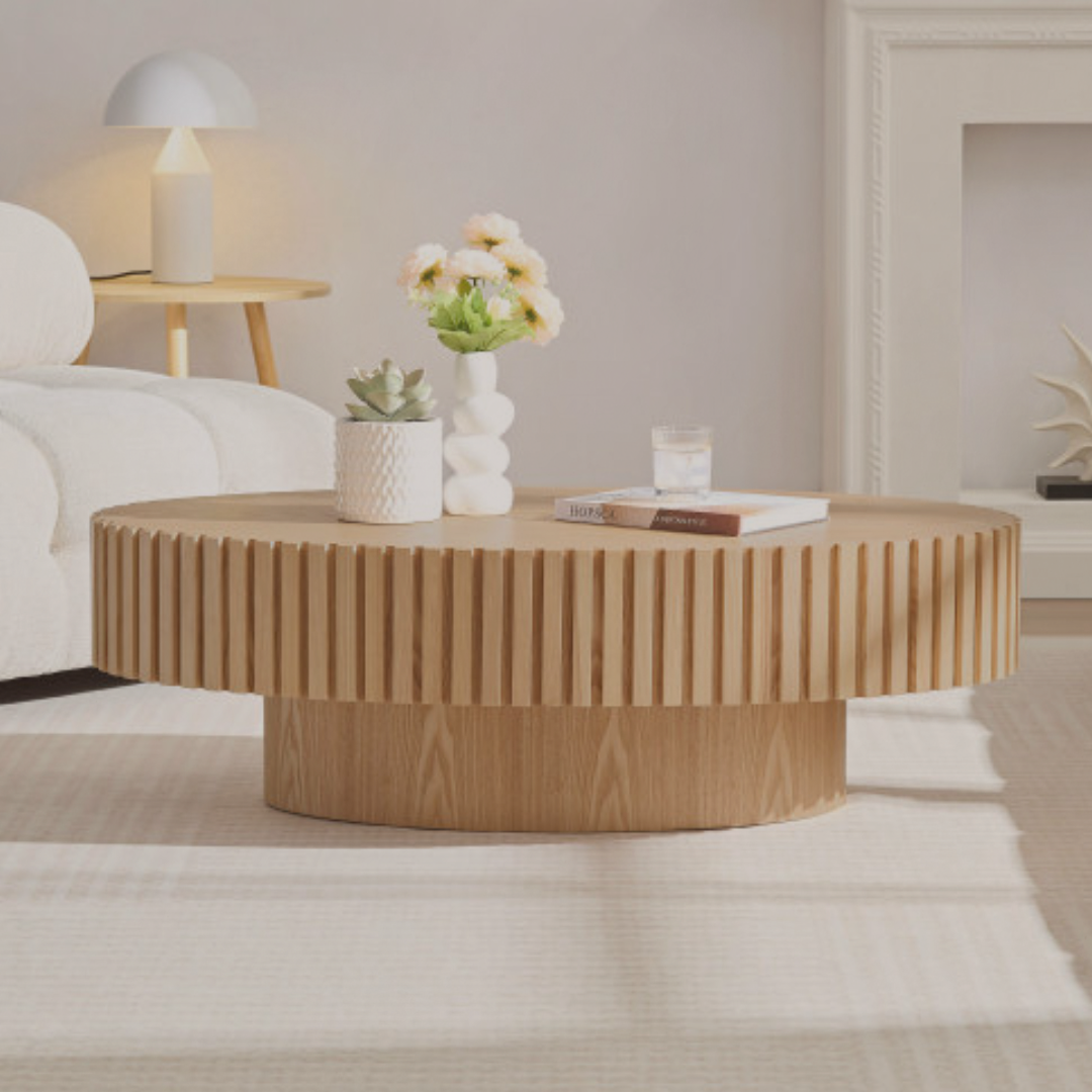 The Atelier Table – Handmade Drum Coffee Table - The Sonne Haus