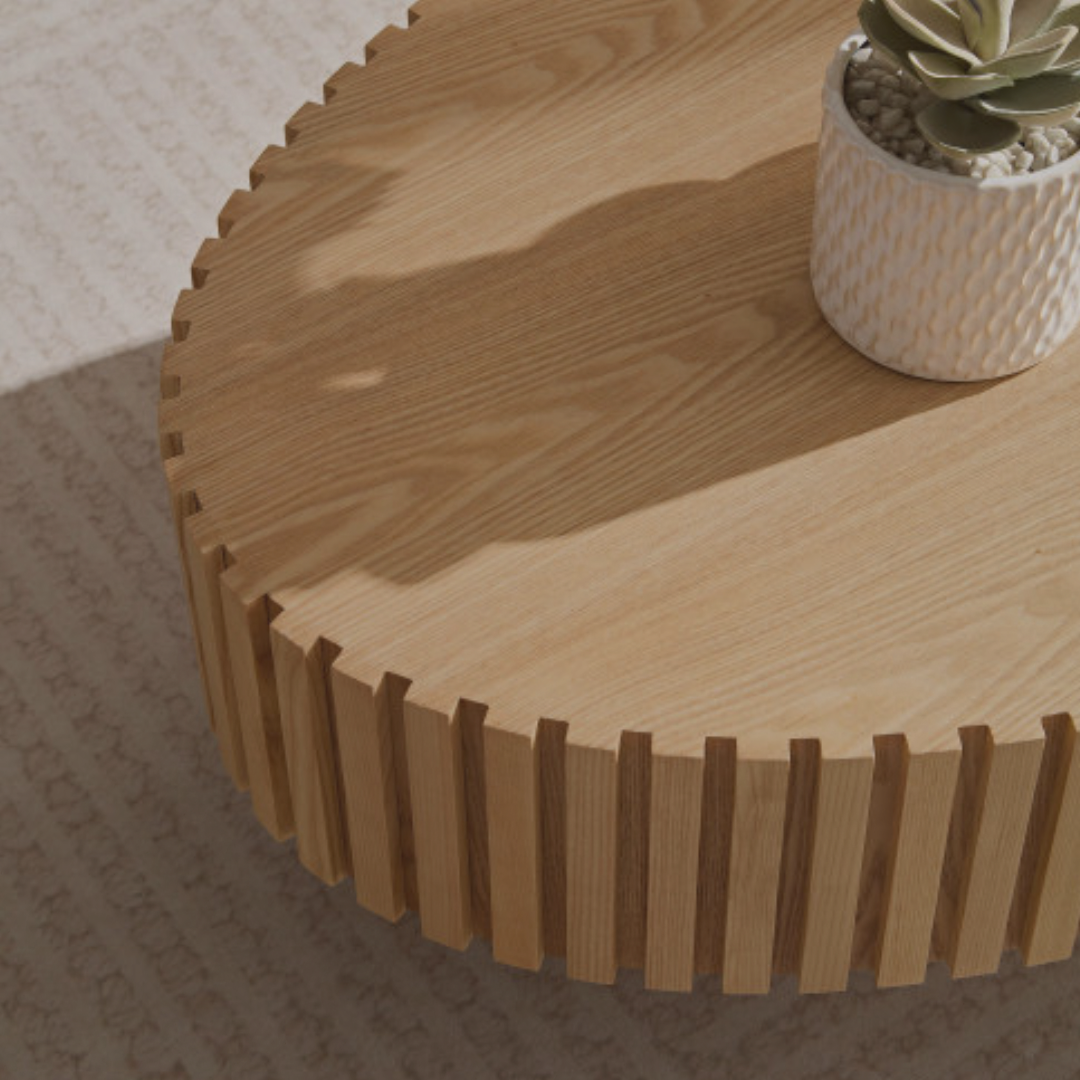 The Atelier Table – Handmade Drum Coffee Table - The Sonne Haus