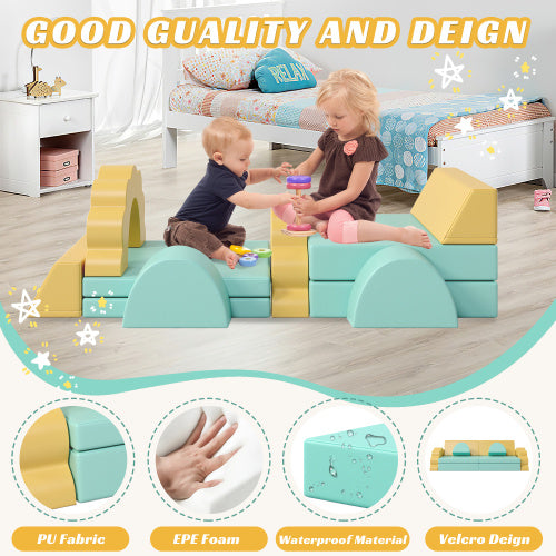 10PCS Kids Couch For Playroom, Baby Climbing And Crawl Foam Play Set, Foam Climbing Blocks Convertible Sofa ,Kids Play Couch, Indoor Climbing Structure For Toddlers, Infant, Kids, Pre-school