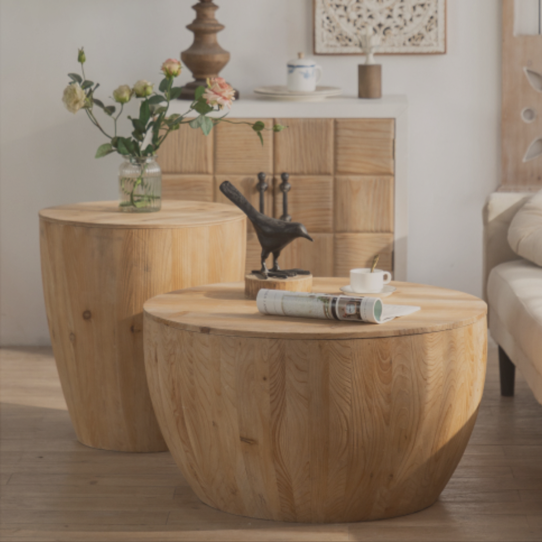 The Atelier Barrel Table Set - The Sonne Haus