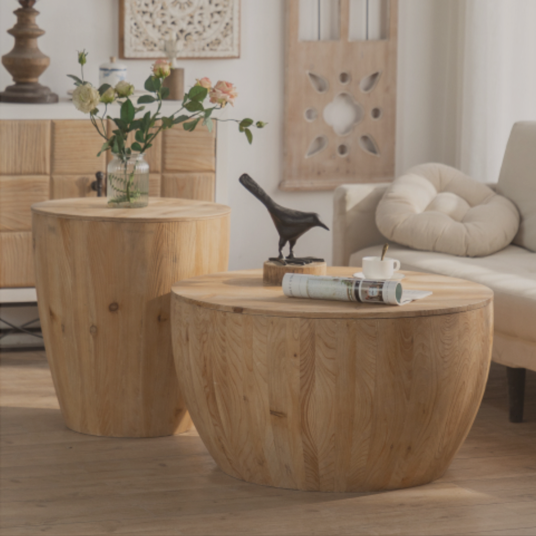 The Atelier Barrel Table Set - The Sonne Haus
