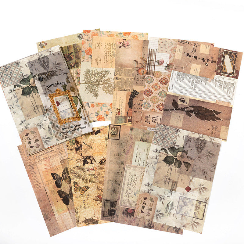 Time Small Box Series Collage Nostalgic Notebook DIY Base Decoration Material