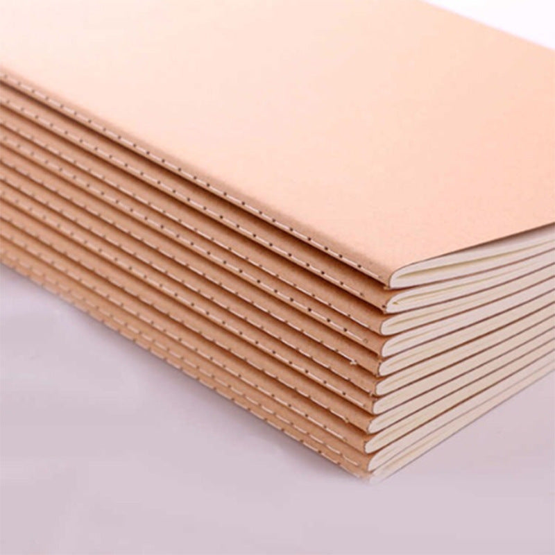 Hand-painted Notebook With Horizontal Lines On Kraft Paper Inner Pages