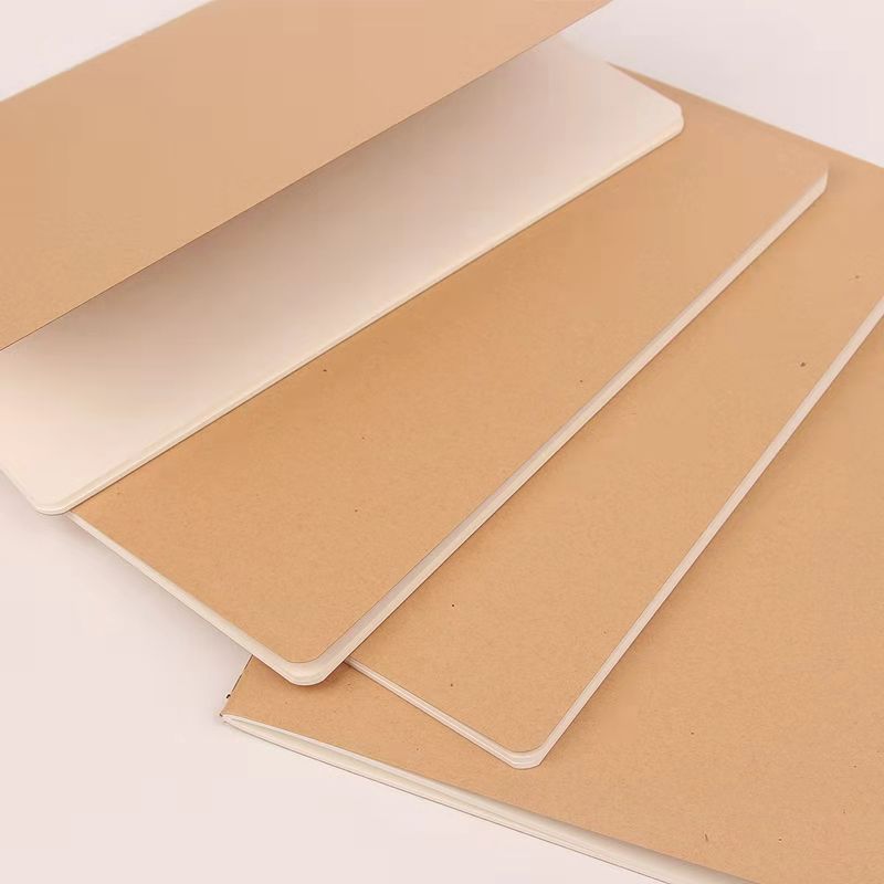 Hand-painted Notebook With Horizontal Lines On Kraft Paper Inner Pages