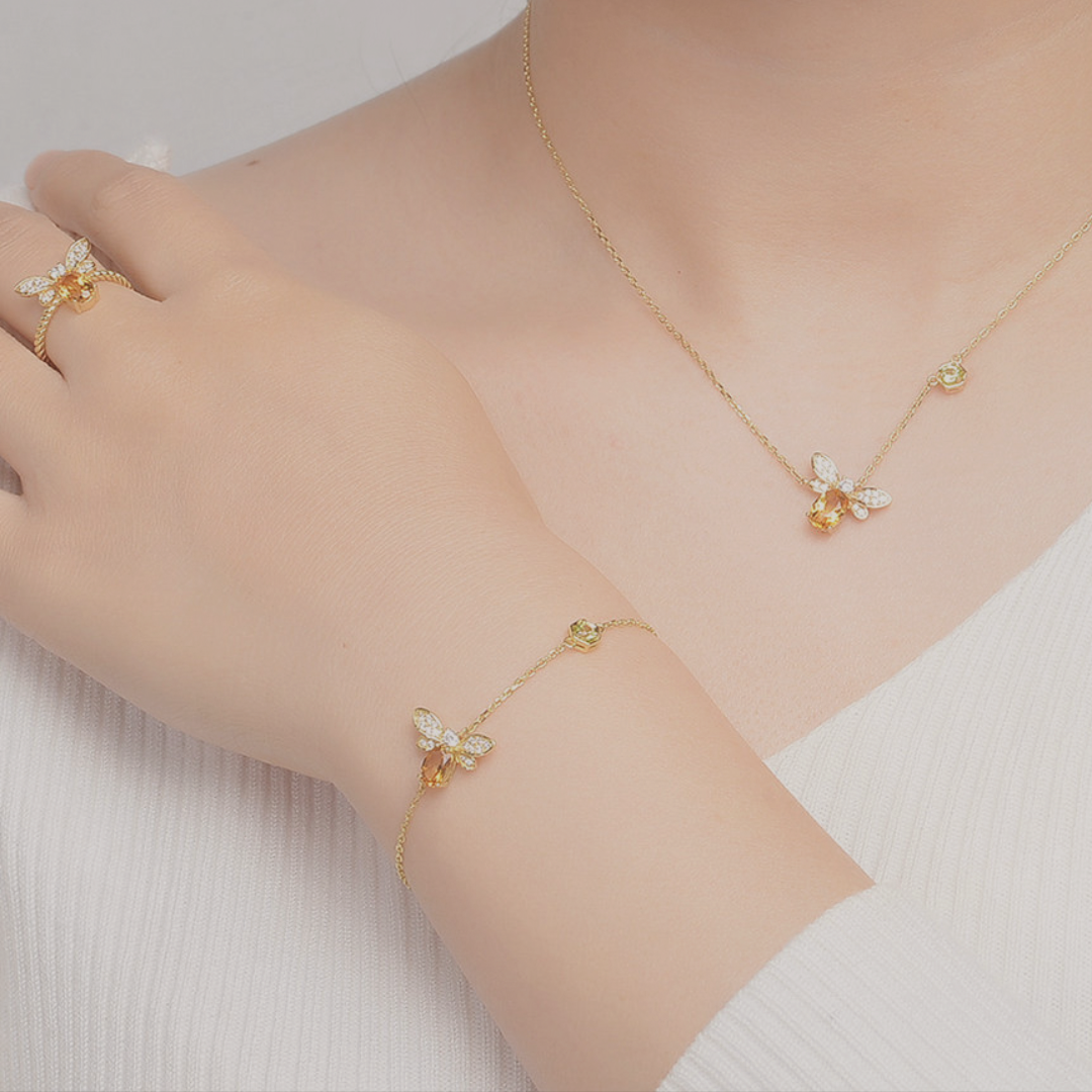 The Honeyspell™ Natural Citrine & Peridot Jewelry Set - The Sonne Haus