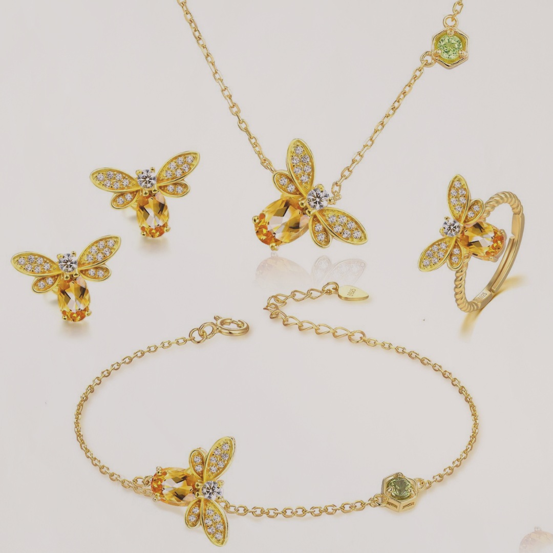 The Honeyspell™ Natural Citrine & Peridot Jewelry Set - The Sonne Haus