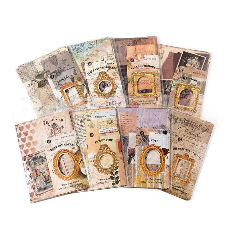 Time Small Box Series Collage Nostalgic Notebook DIY Base Decoration Material