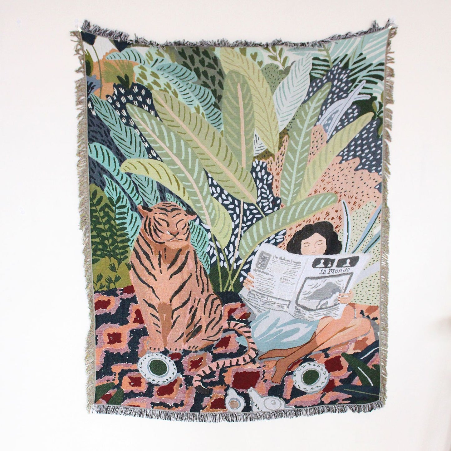 Sofa Cover Casual Boho Blanket Fringe - The Sonne Haus