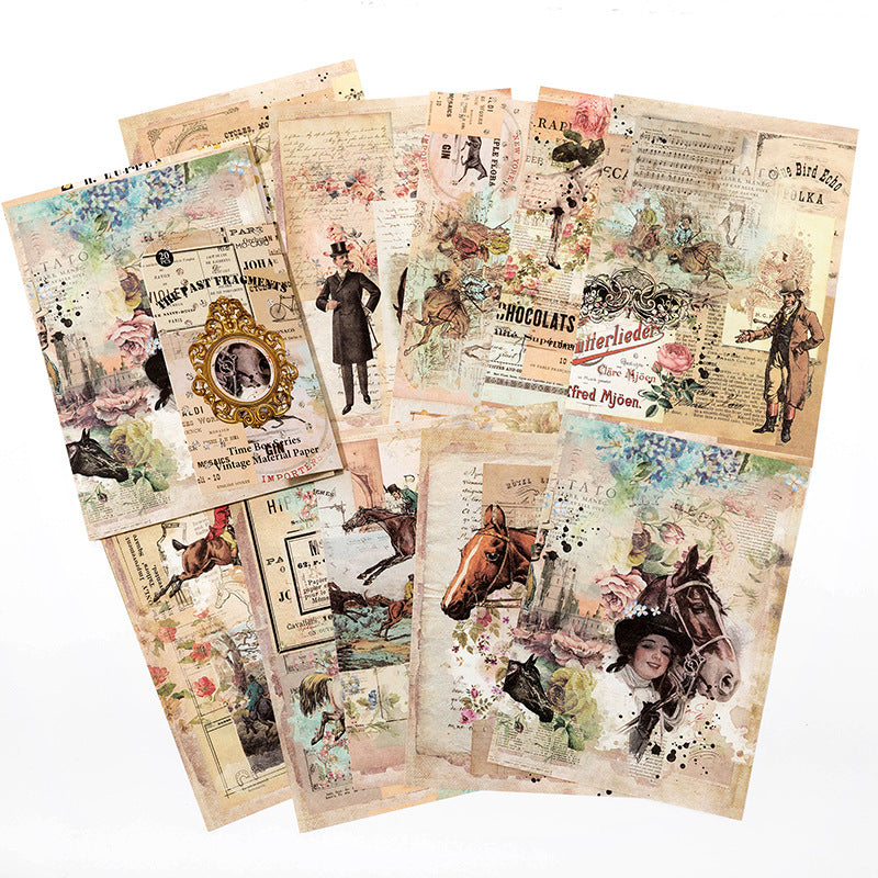 Time Small Box Series Collage Nostalgic Notebook DIY Base Decoration Material
