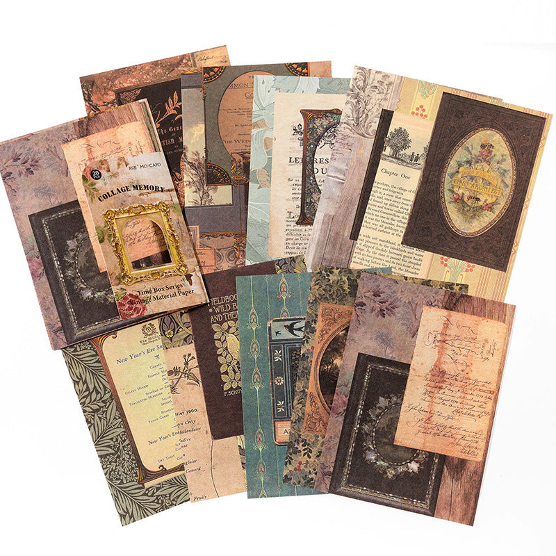 Time Small Box Series Collage Nostalgic Notebook DIY Base Decoration Material