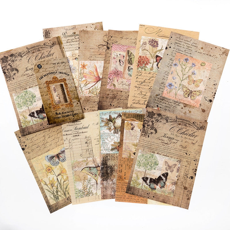Time Small Box Series Collage Nostalgic Notebook DIY Base Decoration Material
