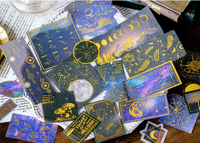 Momo Hot Stamping And Paper Large Sticker Pack Renaissance Series Handbook Album Diy Decorative Stickers 60 Pieces 8 Types