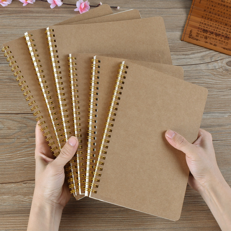 Student A5 Grid Dot Matrix Hand Account Blank Kraft Paper Coil Notebook