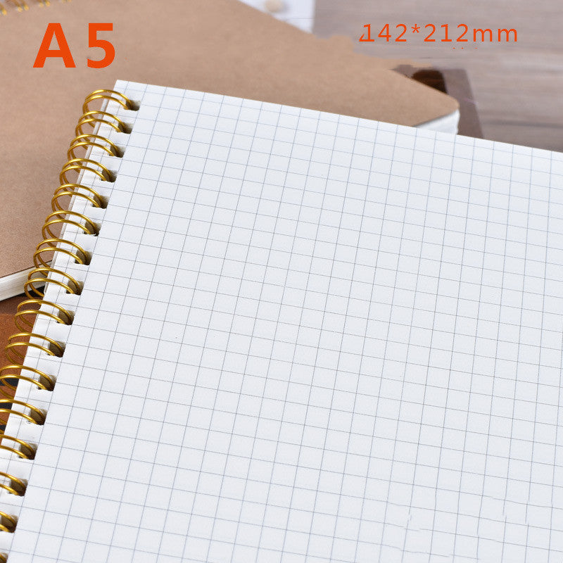 Student A5 Grid Dot Matrix Hand Account Blank Kraft Paper Coil Notebook