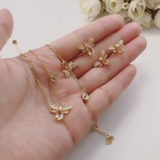 The Honeyspell™ Natural Citrine & Peridot Jewelry Set - The Sonne Haus