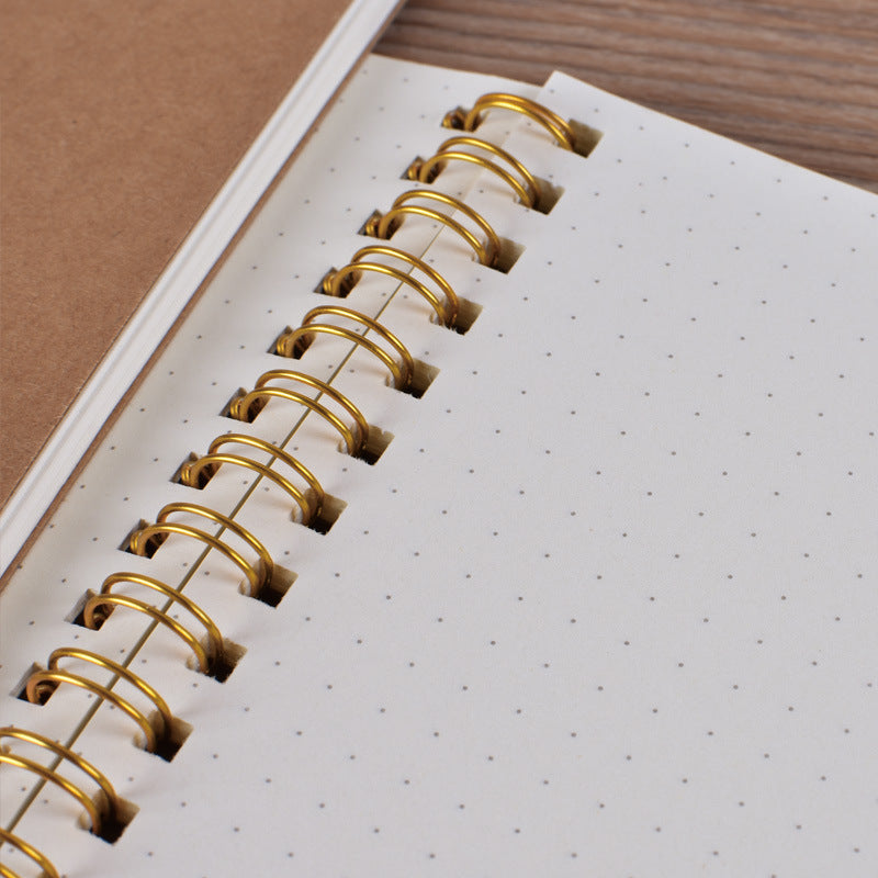 Student A5 Grid Dot Matrix Hand Account Blank Kraft Paper Coil Notebook