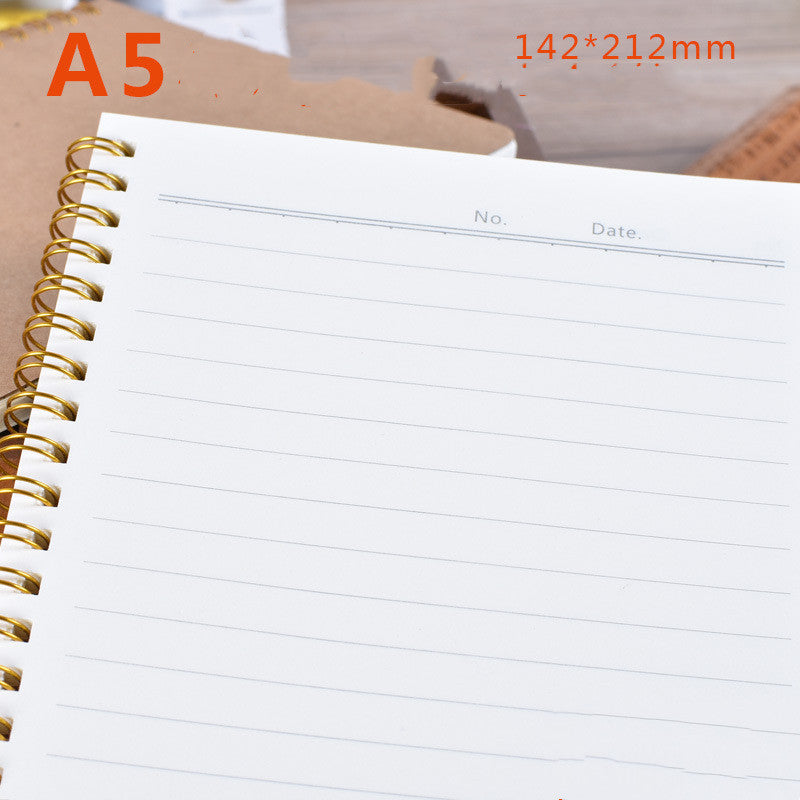 Student A5 Grid Dot Matrix Hand Account Blank Kraft Paper Coil Notebook