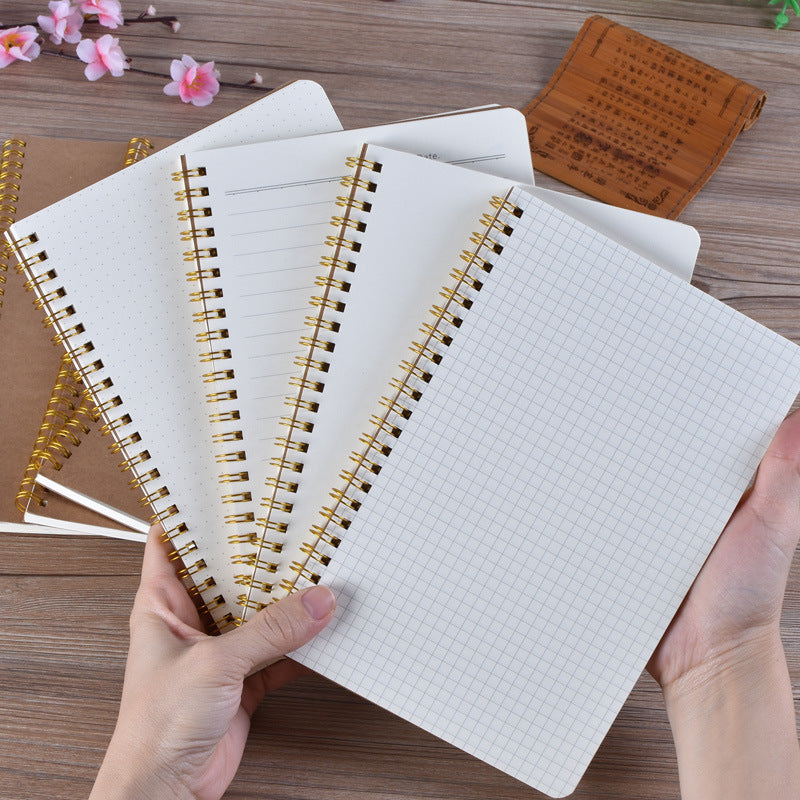 Student A5 Grid Dot Matrix Hand Account Blank Kraft Paper Coil Notebook
