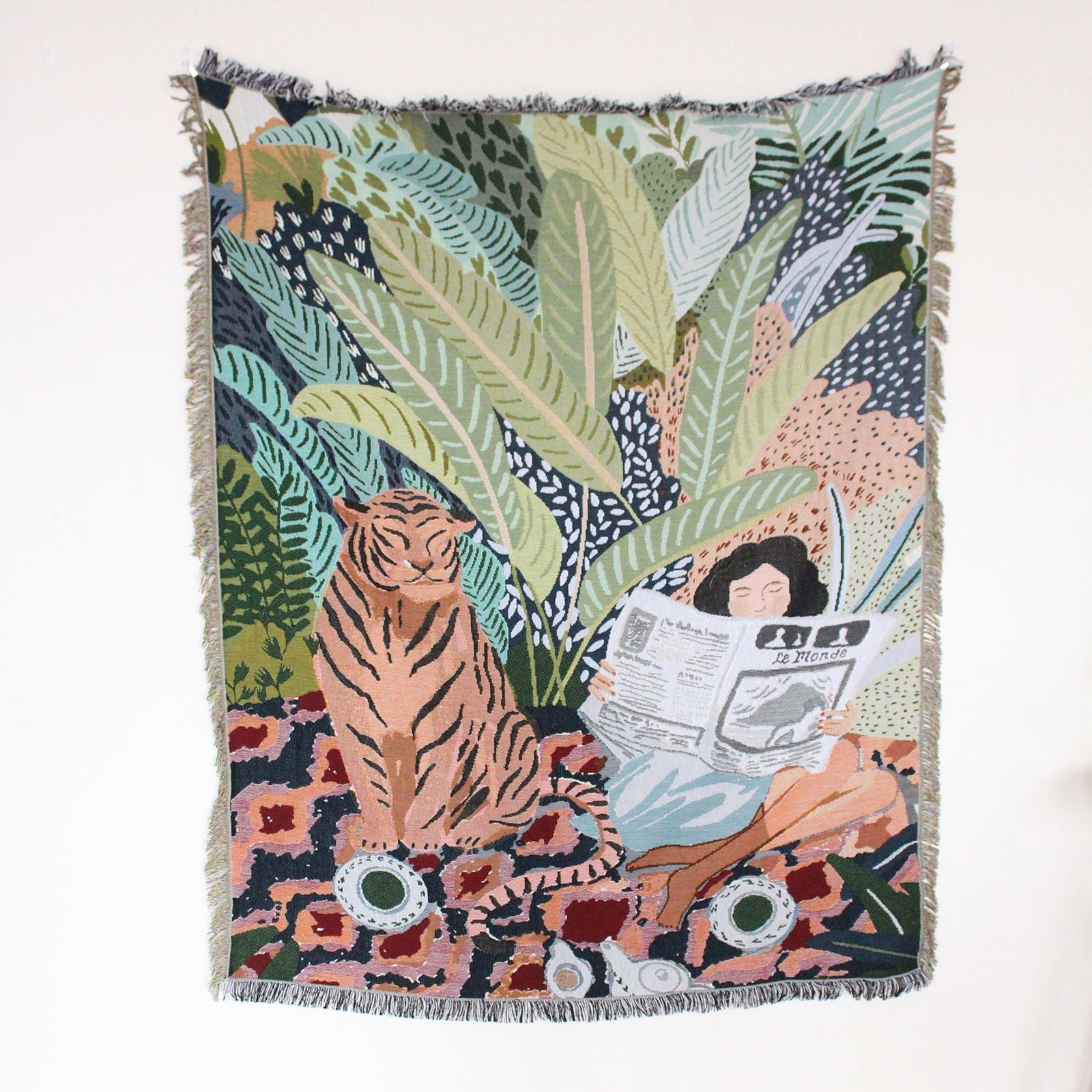 Sofa Cover Casual Boho Blanket Fringe - The Sonne Haus