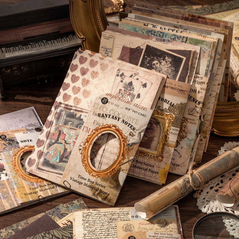 Time Small Box Series Collage Nostalgic Notebook DIY Base Decoration Material