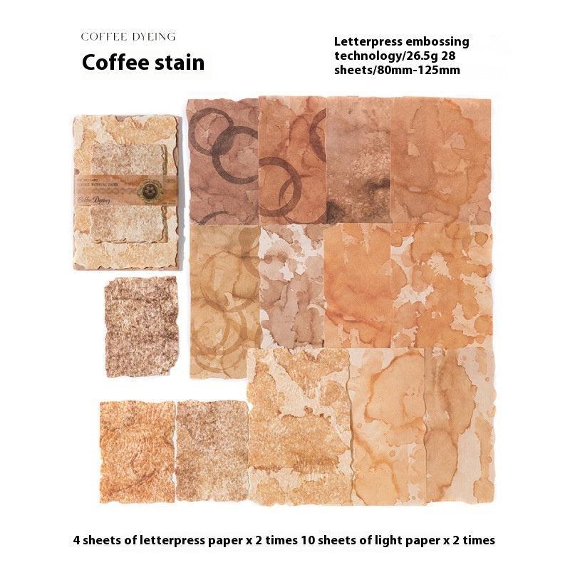 Paper Room Light And Shadow Series Coffee Stain Notebook DIY Decorative Collage Base Material