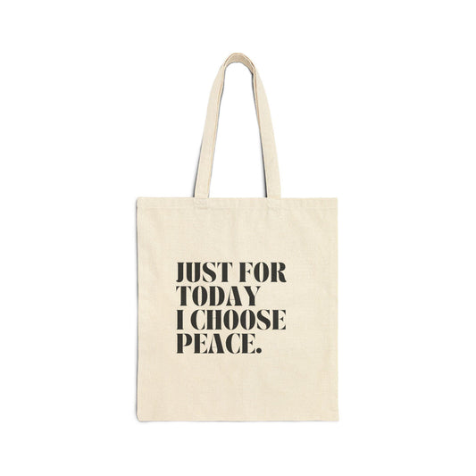 Motivational Cotton Canvas Tote Bag | Choose Peace | Eco-Friendly Bag for Shopping, Yoga, Gifts, School, Grocery - The Sonne Haus