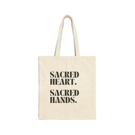 Sacred Heart Tote Bag, Eco-Friendly Tote, Minimalist Canvas Bag, Inspirational Shopping Bag, Unique Gift for Her, Everyday Use - The Sonne Haus