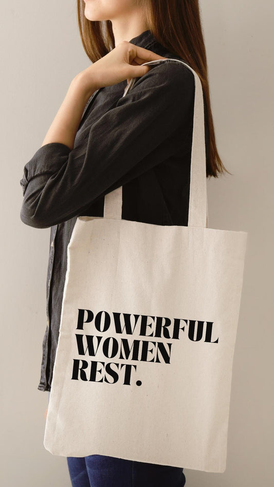 Powerful Women Tote Bag, Eco-Friendly Bag, Feminist Gift, Shopping Tote, Inspirational Bag, Everyday Carry - The Sonne Haus