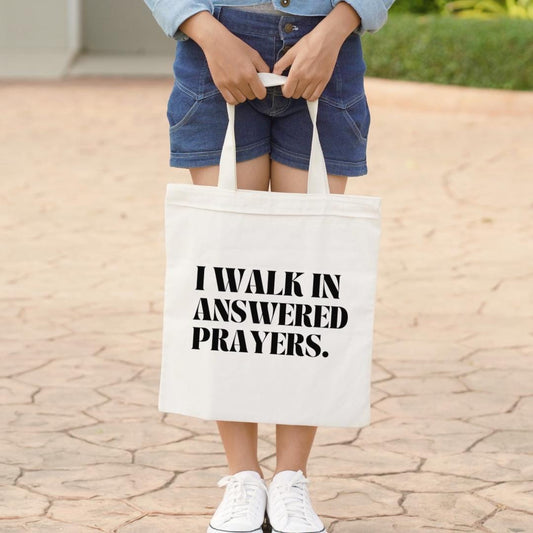 Inspirational Cotton Canvas Tote Bag, Motivational Tote, Grocery Bag, Prayer Tote, Eco-Friendly Bag, Gift for Her - The Sonne Haus